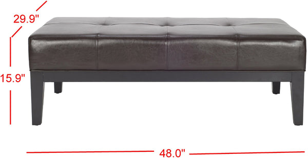 Safavieh Fulton Rectangle Cocktail Ottoman — Modern Pu Leather Centerpiece For Stylish Living Spaces & Functionality Brown HUD8236A