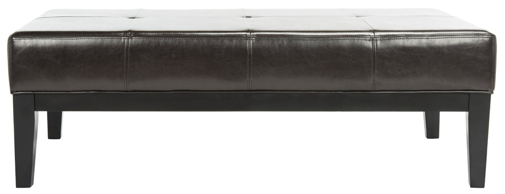 Safavieh Fulton Rectangle Cocktail Ottoman — Modern Pu Leather Centerpiece For Stylish Living Spaces & Functionality Brown HUD8236A