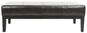 Safavieh Fulton Rectangle Cocktail Ottoman — Modern Pu Leather Centerpiece For Stylish Living Spaces & Functionality Brown HUD8236A