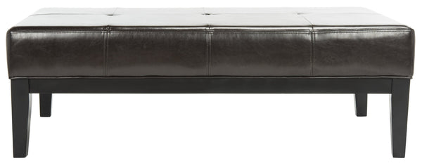 Safavieh Fulton Rectangle Cocktail Ottoman — Modern Pu Leather Centerpiece For Stylish Living Spaces & Functionality Brown HUD8236A