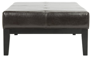 Safavieh Fulton Rectangle Cocktail Ottoman — Modern Pu Leather Centerpiece For Stylish Living Spaces & Functionality Brown HUD8236A