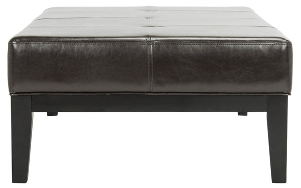 Safavieh Fulton Rectangle Cocktail Ottoman — Modern Pu Leather Centerpiece For Stylish Living Spaces & Functionality Brown HUD8236A
