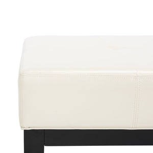 Safavieh Fulton Rectangle Cocktail Ottoman — Modern Pu Leather Centerpiece For Stylish Living Spaces & Functionality Flat Cream HUD8236C