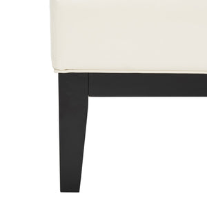 Safavieh Fulton Rectangle Cocktail Ottoman — Modern Pu Leather Centerpiece For Stylish Living Spaces & Functionality Flat Cream HUD8236C