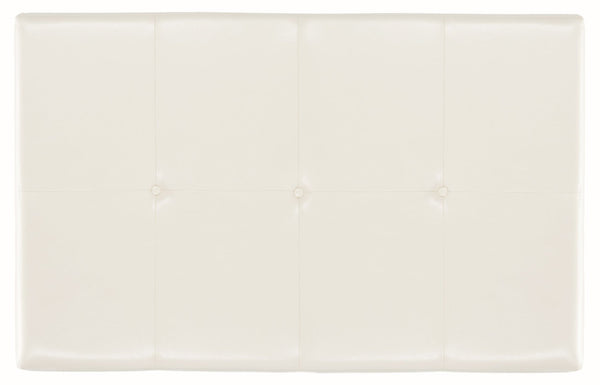 Safavieh Fulton Rectangle Cocktail Ottoman — Modern Pu Leather Centerpiece For Stylish Living Spaces & Functionality Flat Cream HUD8236C