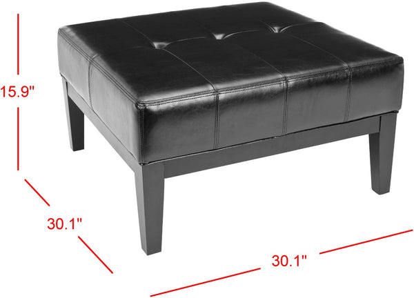 Safavieh Fulton Cocktail Ottoman - Urban Chic Storage Solution For Modern Living Spaces And Extra Seating Black HUD8238B