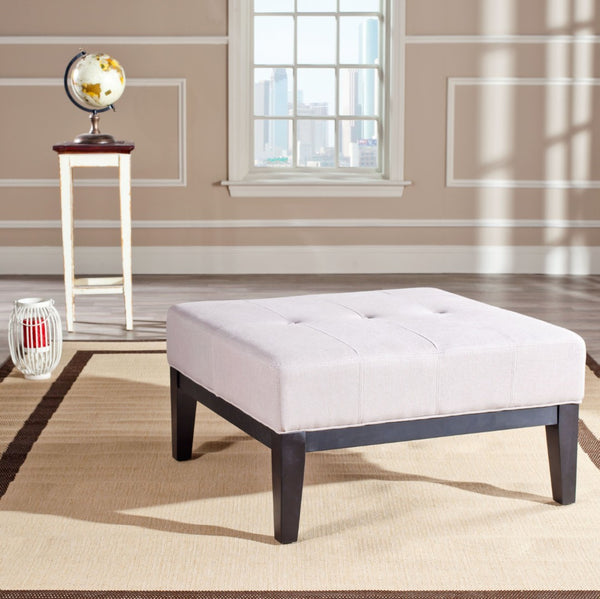 Safavieh Fulton Cocktail Ottoman - Urban Chic Storage Solution For Modern Living Spaces And Extra Seating Taupe/Black HUD8238E