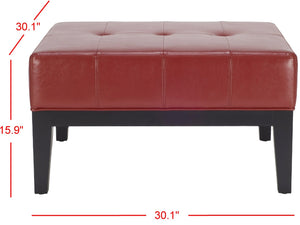 Safavieh Fulton Stylish Cocktail Ottoman - Versatile Multi-Use Storage Bench For Small Spaces & Urban Living Red HUD8238R
