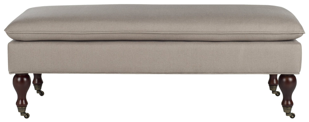 Safavieh Hampton Stylish Upholstered Bench With Plush Cushion And Casters For Versatile Home Decor Solutions Taupe HUD8239A