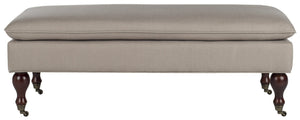 Safavieh Hampton Stylish Upholstered Bench With Plush Cushion And Casters For Versatile Home Decor Solutions Taupe HUD8239A