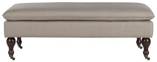 Safavieh Hampton Stylish Upholstered Bench With Plush Cushion And Casters For Versatile Home Decor Solutions Taupe HUD8239A