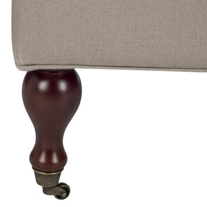 Safavieh Hampton Stylish Upholstered Bench With Plush Cushion And Casters For Versatile Home Decor Solutions Taupe HUD8239A