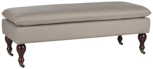 Safavieh Hampton Stylish Upholstered Bench With Plush Cushion And Casters For Versatile Home Decor Solutions Taupe HUD8239A