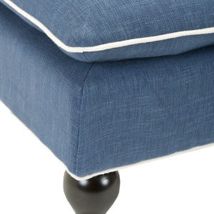 Safavieh Hampton Stylish Upholstered Bench With Plush Cushion And Casters For Versatile Home Decor Solutions Navy HUD8239C
