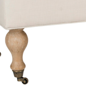Safavieh Hampton Stylish Upholstered Bench With Plush Cushion And Casters For Versatile Home Decor Solutions Creme HUD8239L