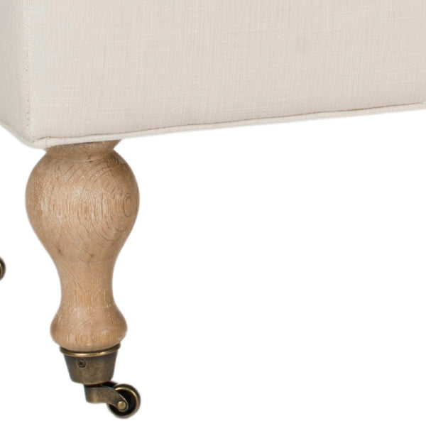Safavieh Hampton Stylish Upholstered Bench With Plush Cushion And Casters For Versatile Home Decor Solutions Creme HUD8239L