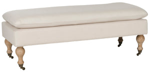 Safavieh Hampton Stylish Upholstered Bench With Plush Cushion And Casters For Versatile Home Decor Solutions Creme HUD8239L