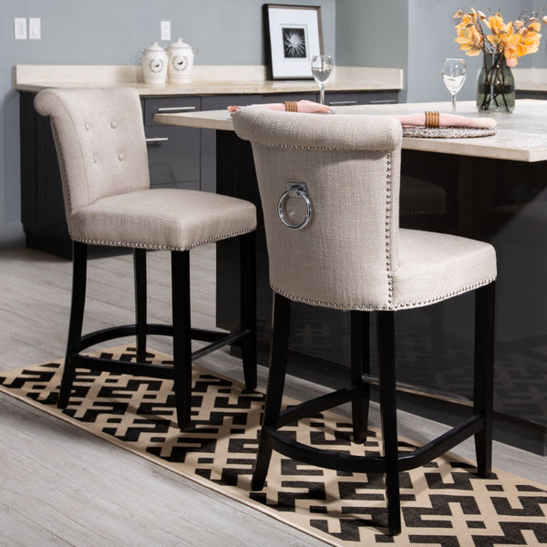 Safavieh Addo Ring Counter Stool - Stylish Comfort Meets Classic Craftsmanship For Modern Interiors Beige HUD8241B