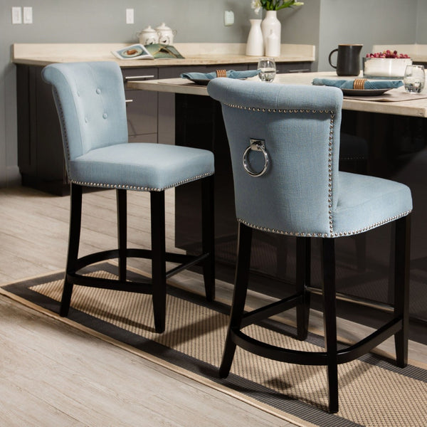 Safavieh Addo Ring Counter Stool - Stylish Comfort Meets Classic Craftsmanship For Modern Interiors Sky Blue HUD8241C