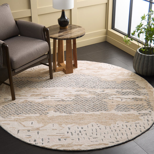 Safavieh Harvest Luxurious Hand-tufted Runner Rug - Plush Comfort, Durable Wool-cotton Blend For Stylish Spaces Beige ,Grey Wool & Cotton Hvt101b-6r