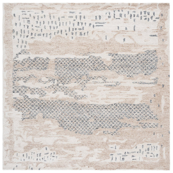 Safavieh Harvest Luxurious Hand-tufted Runner Rug - Plush Comfort, Durable Wool-cotton Blend For Stylish Spaces Beige ,Grey Wool & Cotton Hvt101b-6sq