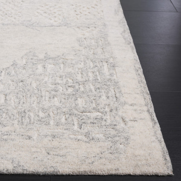 Safavieh Harvest Elegant Hand-tufted Area Rug - Luxurious Wool And Cotton Blend For Sophisticated Decor Silver ,Ivory Wool & Cotton Hvt101g-8