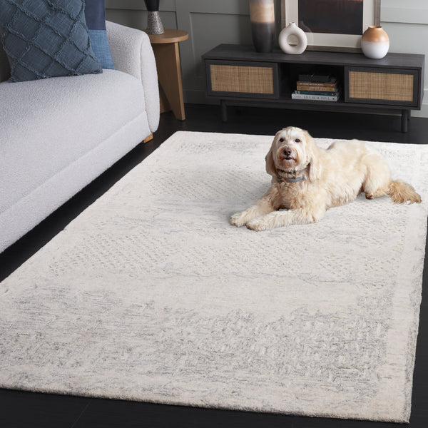 Safavieh Harvest Luxurious Hand-tufted Runner Rug - Plush Comfort, Durable Wool-cotton Blend For Stylish Spaces Silver ,Ivory Wool & Cotton Hvt101g-5