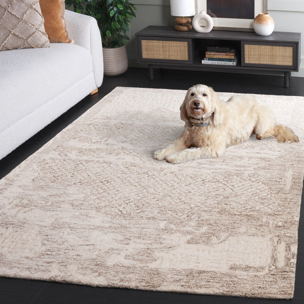 Safavieh Harvest Elegant Hand-tufted Area Rug - Luxurious Wool And Cotton Blend For Sophisticated Decor Brown ,Ivory Wool & Cotton Hvt101t-9