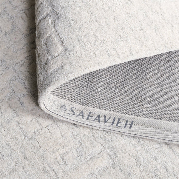 Safavieh Harvest Elegant Hand-tufted Runner Rug - Luxurious Wool-cotton Blend For Timeless Home Decor Style Silver ,Ivory Wool & Cotton Hvt102g-5