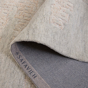 Safavieh Harvest Elegant Hand-tufted Area Rug In Luxurious Silver And Ivory For Timeless Home Decor Appeal Rust ,Grey Wool & Cotton Hvt102p-9