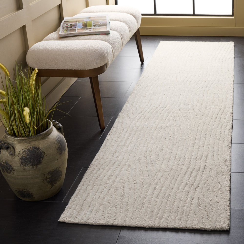 Safavieh Harvest Hand-tufted Area Rug - Luxurious Wool And Cotton Blend For Modern Living Spaces Silver ,Ivory Wool & Cotton Hvt103g-8