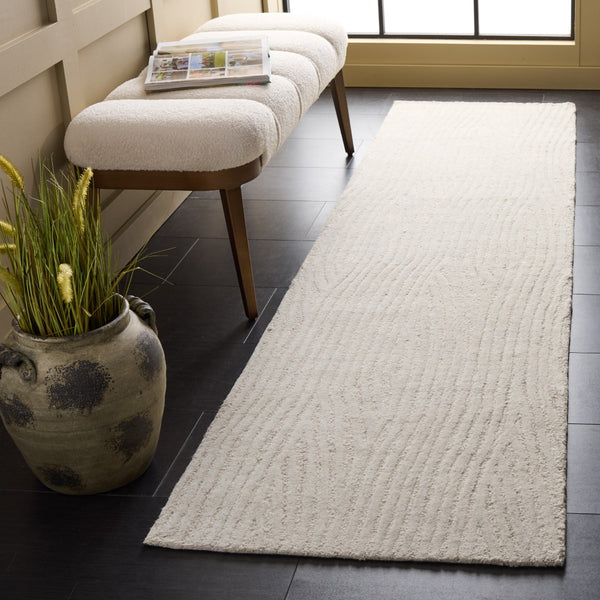 Safavieh Harvest Hand-tufted Area Rug - Luxurious Wool And Cotton Blend For Modern Living Spaces Silver ,Ivory Wool & Cotton Hvt103g-8