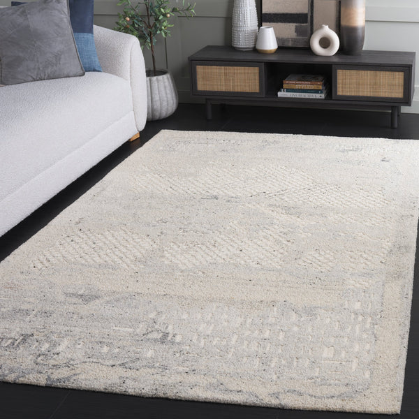 Safavieh Harvest Hand-tufted Wool & Cotton Runner Rug - Elegant Design For Timeless Home Decor & Comfort Silver ,Ivory Wool & Cotton Hvt105g-5