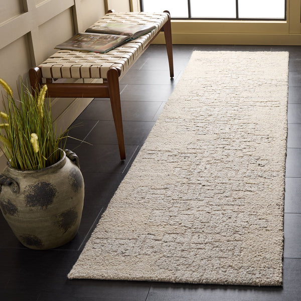 Safavieh Harvest Hand-tufted Wool And Cotton Runner Rug - Luxurious Modern Design For Elegant Spaces Beige ,Grey Wool & Cotton Hvt106b-29