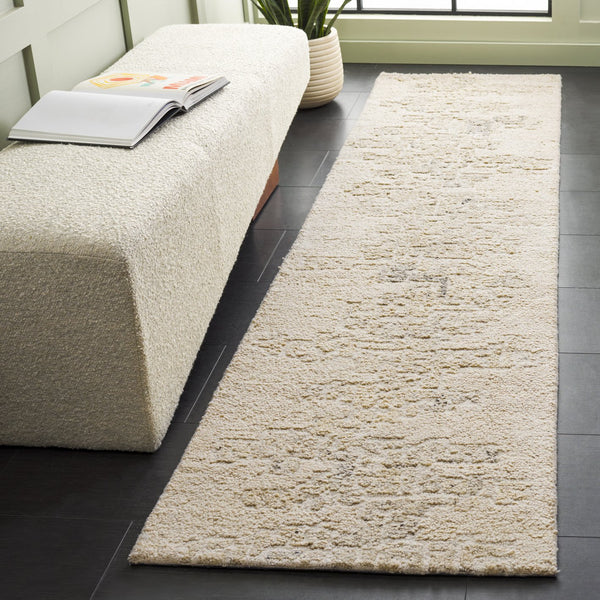 Safavieh Harvest Hand-tufted Wool And Cotton Runner Rug - Luxurious Modern Design For Elegant Spaces Ivory ,Grey Wool & Cotton Hvt106f-29