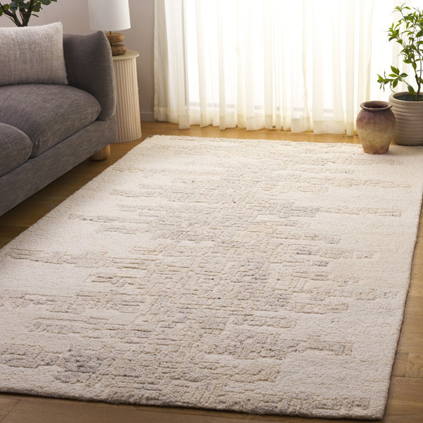 Safavieh Harvest Hand-tufted Wool And Cotton Area Rug - Artisan Crafted For Timeless Elegance In Any Room Ivory ,Grey Wool & Cotton Hvt106f-6
