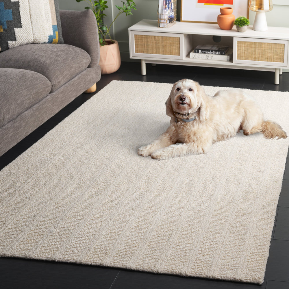 Safavieh Harvest Hand‑Tufted Ivory Wool Rug — Plush 3/8" Pile, Artisanal Indian Craft, Subtle Textured Elegance 9'-0" x 12'-0" HVT108A-9