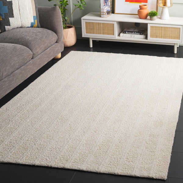 Safavieh Harvest Hand‑Tufted Ivory Wool Rug — Plush 3/8" Pile, Artisanal Indian Craft, Subtle Textured Elegance 9'-0" x 12'-0" HVT108A-9