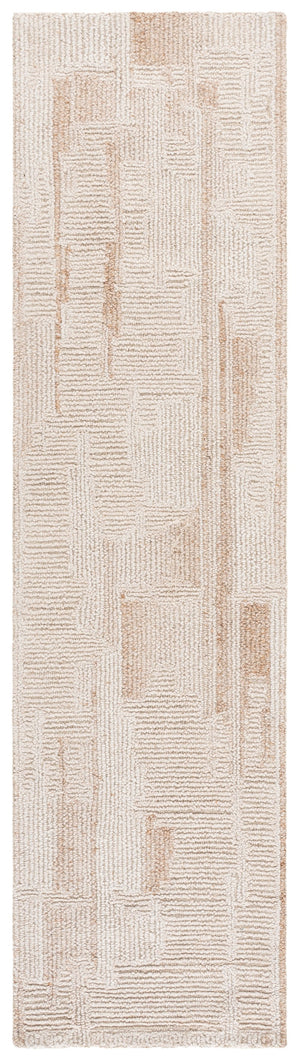 Safavieh Harvest Hand‑Tufted Wool Rug In Beige Ivory — Modern Geometric Texture, Durable Low Pile Comfort 6'-0" x 6'-0" HVT109B-6SQ