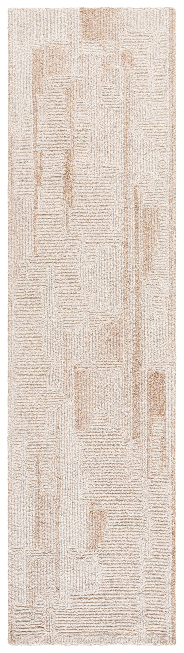 Safavieh Harvest Hand‑Tufted Wool Rug In Beige Ivory — Modern Geometric Texture, Durable Low Pile Comfort 6'-0" x 6'-0" HVT109B-6SQ