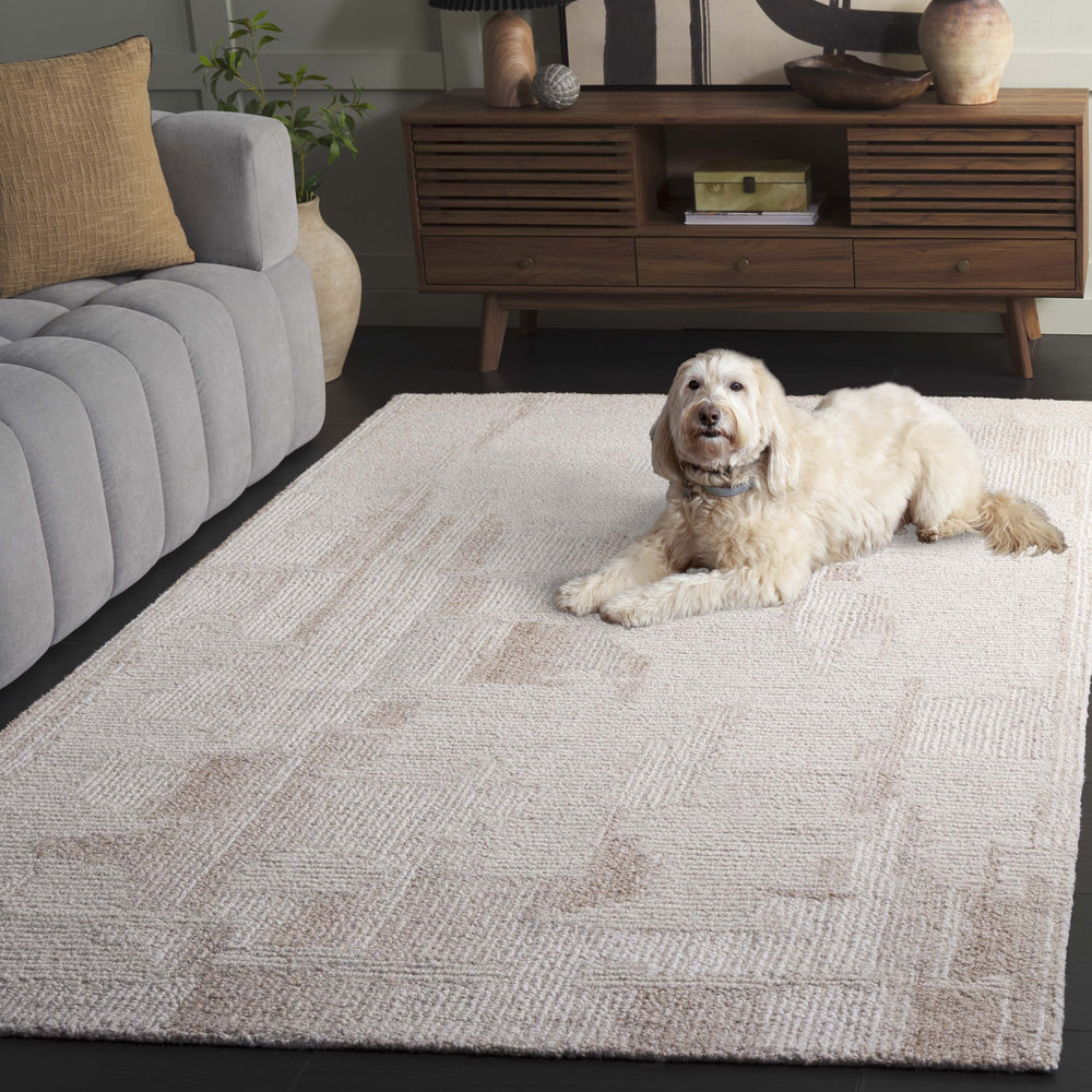 Safavieh Harvest Hand-Tufted Wool Runner In Beige Ivory With Subtle Geometric Motif — Durable Soft Texture 2'-3" x 9'-0" HVT109B-29