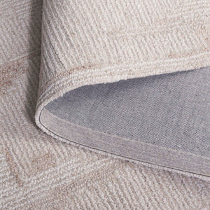 Safavieh Harvest Hand‑Tufted Wool Rug In Beige Ivory — Modern Geometric Texture, Durable Low Pile Comfort 6'-0" x 6'-0" HVT109B-6SQ