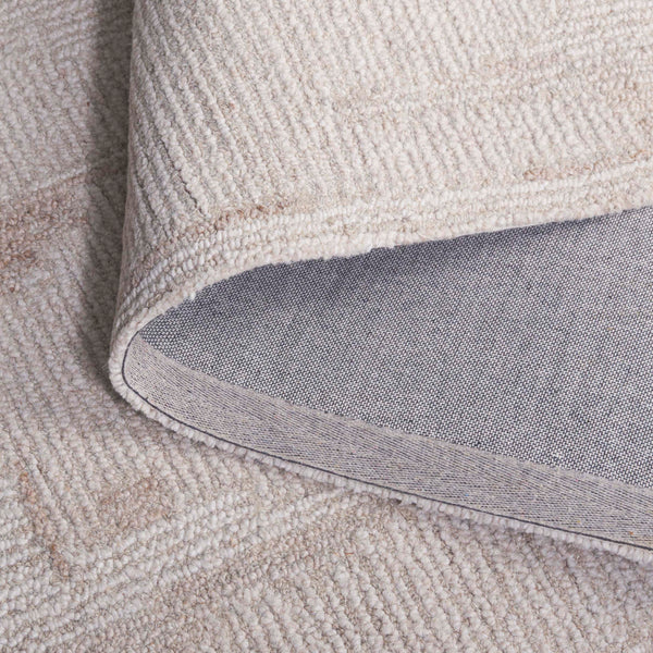 Safavieh Harvest Hand‑Tufted Wool Rug In Beige Ivory — Modern Geometric Texture, Durable Low Pile Comfort 6'-0" x 6'-0" HVT109B-6SQ
