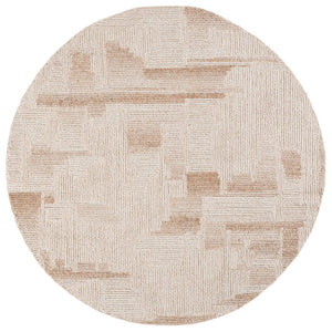 Safavieh Harvest Hand‑Tufted Wool Rug In Beige Ivory — Modern Geometric Texture, Durable Low Pile Comfort 6'-0" x 6'-0" HVT109B-6SQ