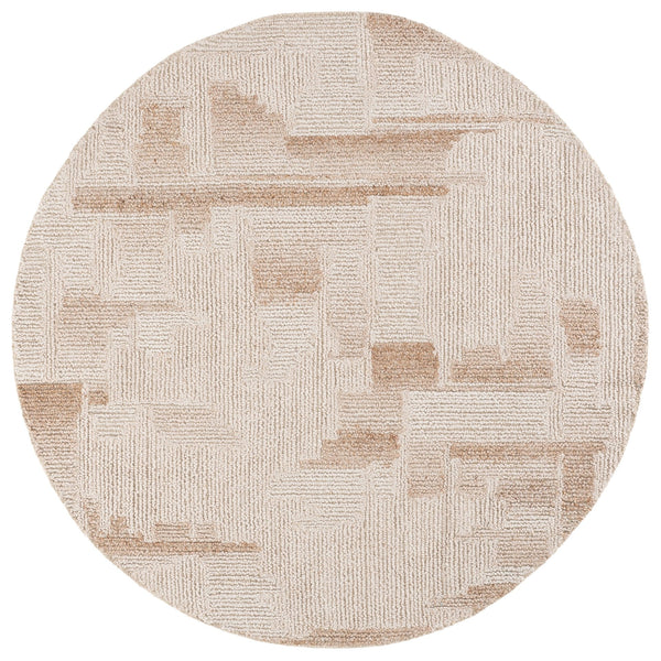 Safavieh Harvest Hand‑Tufted Wool Rug In Beige Ivory — Modern Geometric Texture, Durable Low Pile Comfort 6'-0" x 6'-0" HVT109B-6SQ