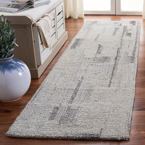 Safavieh Harvest Hand-Tufted Wool Rug In Grey Ivory — Modern Geometric Texture, Low-Profile Luxury For Home 5'-0" x 8'-0" HVT109F-5