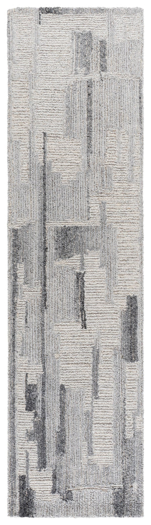 Safavieh Harvest Hand-Tufted Wool Runner In Grey & Ivory — Low-Profile Geometric Design For High-Traffic Spaces 2'-3" x 9'-0" HVT109F-29