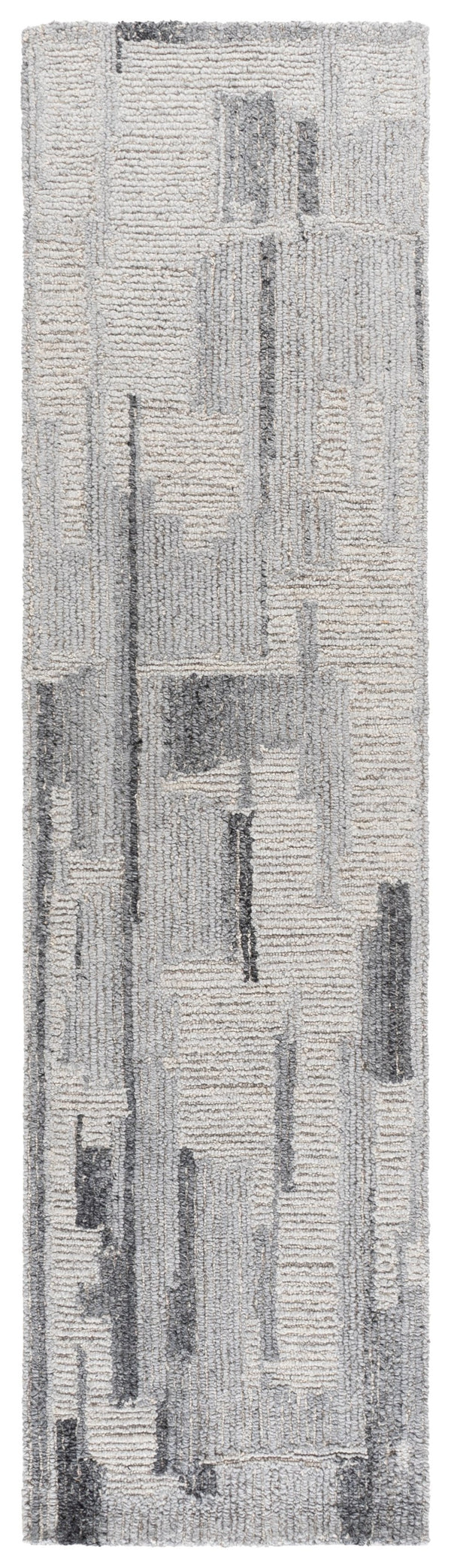 Safavieh Harvest Hand-Tufted Wool Runner In Grey & Ivory — Low-Profile Geometric Design For High-Traffic Spaces 2'-3" x 9'-0" HVT109F-29