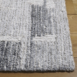 Safavieh Harvest Hand-Tufted Wool Runner In Grey & Ivory — Low-Profile Geometric Design For High-Traffic Spaces 2'-3" x 9'-0" HVT109F-29