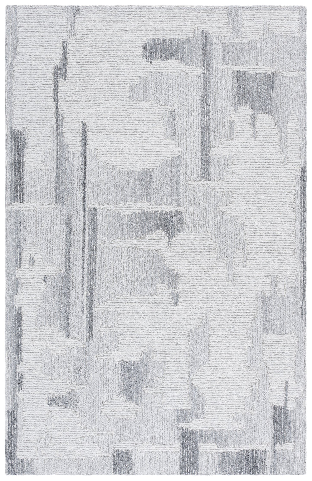 Safavieh Harvest Modern Hand-Tufted Wool Rug In Grey Ivory — Plush 3/8" Pile, Geometric Contemporary Style 9'-0" x 12'-0" HVT109F-9